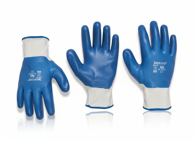 12 PA GUANTI SICUREZZA LAVORO BRIXO NBR/MANICHETTE COTONE JERSEY