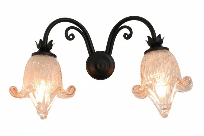 LAMPADA PLAFONIERA APPLIQUE LANTERNA EMOZIONI 2 LUCI CM.30X20 NERO/RUGGINE