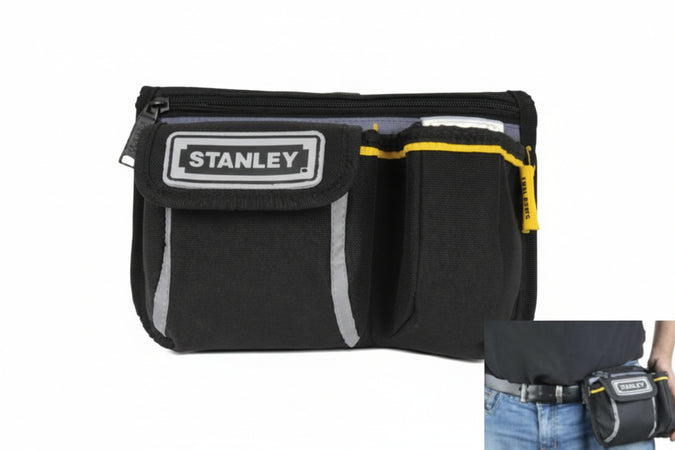 MARSUPIO DA LAVORO STANLEY CON CERNIERA E PORTA CELLULARE CM.24x6x15,5 h