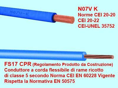 CAVO UNIPOLARE NO7V K DIAM.2.5 CAVI ELETTRICI MATASSE ELETTRICHE
