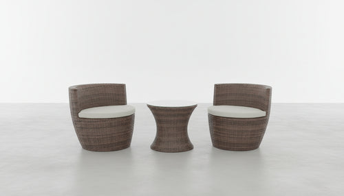 SALOTTINO ANFORA IN POLIRATTAN IMPILABILE COLORE MARRONE