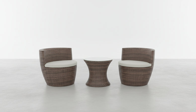 SALOTTINO ANFORA IN POLIRATTAN IMPILABILE COLORE MARRONE