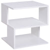 Tavolino Caffè 2 Ripiani Aperti Legno 40x41x43 Bianco HY6833-619WTHY6 ,  soggiorno salotto basso nero bianco marrone grgio design moderno sala moderno alto divano camera legno vetro rotondo