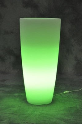 VASO HOME LIGHT TONDO IN RESINA CM.33X33X70 COLORI BIANCO GHIACCIO O VERDE