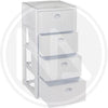 CASSETTIERA 4 CASSETTI FINITURA RATTAN BIANCO CM. 40X40X80H
