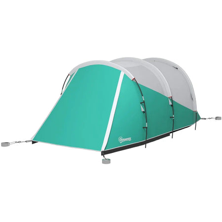 Tenda da Campeggio 2-4 Posti Impermeabile a Tunnel con Borsa di Trasporto, 460x260x190 cm, Verde ED3A20-399V00GNED3