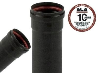TUBI TUBO ALA 2MM AETERNUM NERO PER STUFA PELLET CM.8 H.25 FUMISTERIA CANNE FUMA