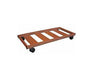 PORTAVASO RETTANGOLARE IN ACCIAIO CON RUOTE CM.70X30 ARREDO GIARDINO VASI PIANTE