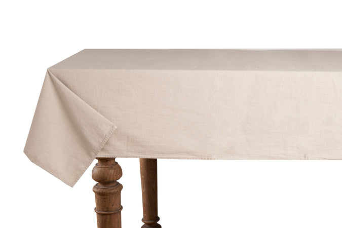Tovaglia in misto lino tinta unita morbida resistente elegante made in italy NATURALE MELANGE