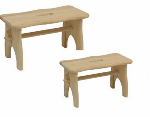 2PZ SGABELLI ALBERIAMO CM.38X18XH20 IN ABETE MASSELLO