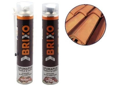 12PZ SCHIUMA POLIURETANICA BRIXO SPUMAPUR TEGOLE E COPPI ML.750 APPLICAZ.PISTOLA
