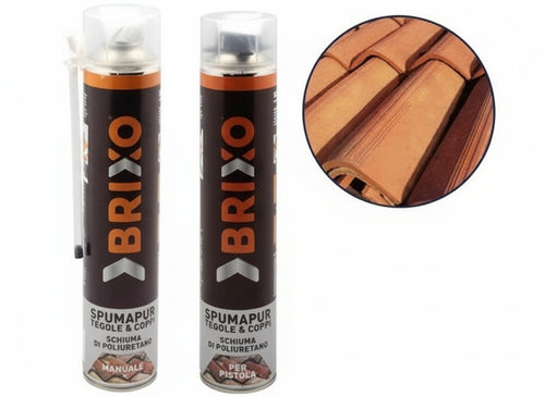 12PZ SCHIUMA POLIURETANICA BRIXO SPUMAPUR TEGOLE E COPPI ML.750 APPLICAZ.PISTOLA