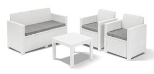 SET DA GIARDINO ALABAMA 2 COMPLETO DI CUSCINI COLORE BIANCO KETER