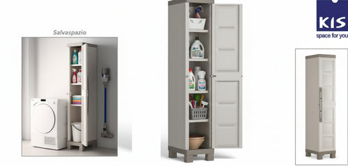 ARMADIO TUTTOPIANI 1 ANTA EXCELLENCE CM.33x45x182H GRIGIO/TORTORA