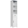 Armadietto Bagno con Scaffale a 3 Livelli, 1 Cassetto e 1 Mobiletto, 34x30x163cm AZ7834-364LGAZ7