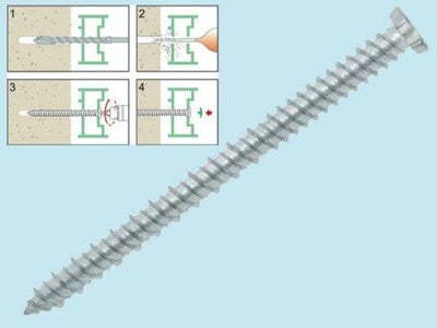 100 PZ VITI PER CALCESTRUZZO TPS TORX MISURA 7,5 x L120 MM