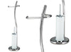 PIANTANA DA BAGNO BRIXO 2in1 CROMO CON PORTASCOPINO H 77 CM ARREDO BAGNO