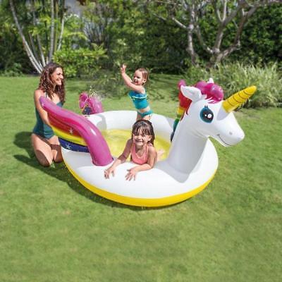PISCINA GONFIABILE UNICORNO INTEX BABY CON SPRUZZINO GIOCO CM. 272X193X104