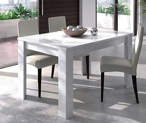 TAVOLO DA PRANZO ESTENSIBILE KENDRA IN KIT CM.90X140/190X78H BIANCO LUCIDO