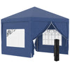 Gazebo da Giardino Pieghevole con Corde e Picchetti Inclusi, 2.95x2.95x2.58 m, Blu 84C-430V00BU