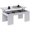 TAVOLINO TAVOLO DA CAFFE' CON PIANO ELEVABILE CM. 50X100X45H COLORE BIANCO LUCID