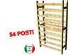 CANTINETTE PORTABOTTIGLIE IN LEGNO MASSELLO DI PINO A 54 POSTI CM.65x25x119H