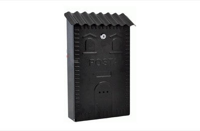 CASSETTA POSTALE IN FERRO BATTUTO PORTARIVISTA NERA CM.25 x 9.5 x H 37