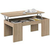 TAVOLINO TAVOLO DA CAFFE' CON PIANO ELEVABILE CM. 50X100X45H COLORE ROVERE