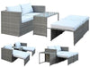 SET RATTAN SALOTTINO COMBO DIVANO TAVOLO E POLTRONE
