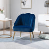 Poltrona in Velluto Imbottita con Schienale a Conchiglia per Camera e Salotto , 63x65x84cm sesia poltroncina soggiorno ufficio studio F839-205BUA