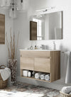 KIT MOBILE BAGNO DAKOTA 2 ANTE CM. 80X45X64H ROVERE COMPLETO DI SPECCHIO