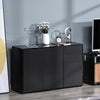 F838-077BKA madia soggiorno salotto nero lucido legno laminato ufficio studio design con 4 ante 2 cassetti