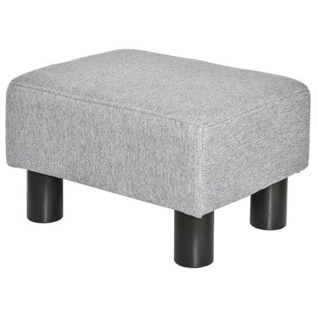 sgabello Pouf Poggiapiedi in Tessuto Effetto Lino Imbottito, 40x30x24cm, Grigio camera letto ingresso ufficio F833-666V70GYA