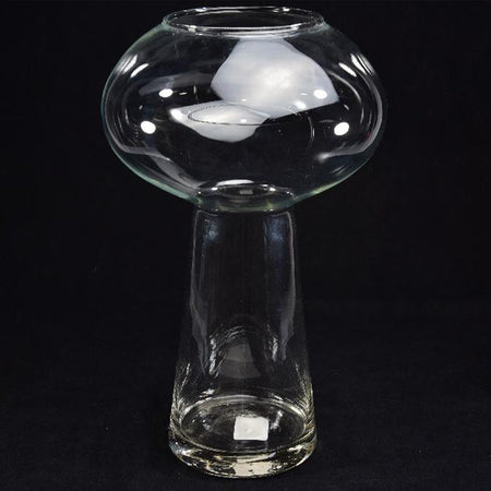 Vaso trasparente "Ufo" in vetro per fiori e piante, decorazione da interno ed esterno, 40 x h 22 cm