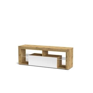 Mobile porta tv soggiorno Hugo cm 140x35x51h cm bianco e rovere