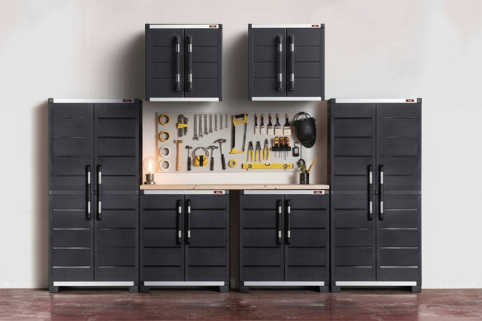 ARMADIO PORTA ATTREZZI ALTO E BASSO KETER XL GARAGE IN RESINA