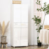 credenza alta Dispensa Cucina con 4 Ante, 3 Ripiani Regolabili e Mensole a 5 Livelli in MDF e legno, 60x35x170 cm, Bianco , anche ingresso soggiorno bagno F835-612A