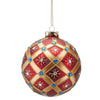 Pallina di Natale con decorazione a rombi, in vetro da Ø 10 cm