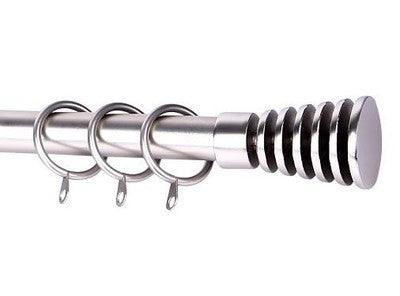 SCORRITENDA BRIXO ETRURIA VORTICE FINITURA ARGENTO BASTONE PER TENDE ARREDO CASA