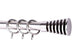 SCORRITENDA BRIXO ETRURIA VORTICE FINITURA ARGENTO BASTONE PER TENDE ARREDO CASA