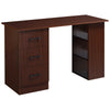 Scrivania Ufficio con  Cassetti e 3 Ripiani Reversibili in Legno, 120x49x72cm, Noce NW9836-068V01NW9