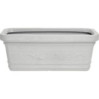 VASO FIORIERE RETTANGOLARE MAXI FESTONATO DOPPIO BORDO BIANCO CM. 100x45x41H