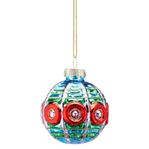 Palline per alberi di Natale in vetro, decorate con forme Ø 6 cm