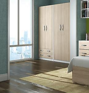 LINEA MODERN KIT ARMADIO 2 ANTE + 2 CASSETTI CM. 90X60X210H OLMO
