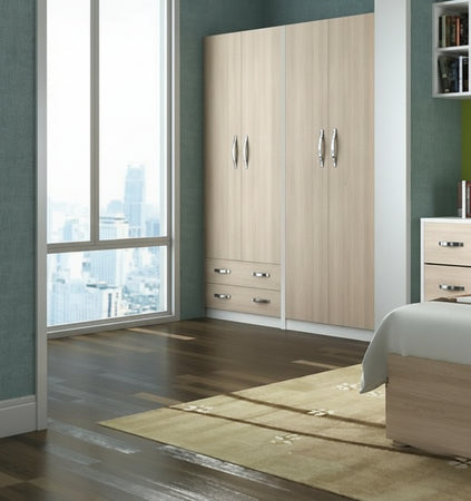 LINEA MODERN KIT ARMADIO 2 ANTE + 2 CASSETTI CM. 90X60X210H OLMO