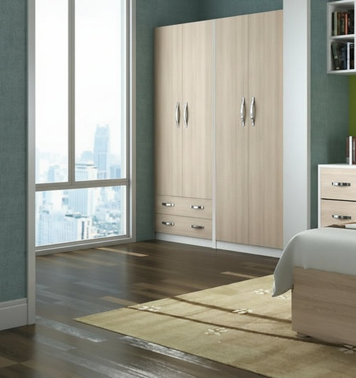 LINEA MODERN KIT ARMADIO 2 ANTE + 2 CASSETTI CM. 90X60X210H OLMO