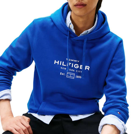 Tommy Hilfiger felpa blu royal con cappuccio MW0MW40864D03