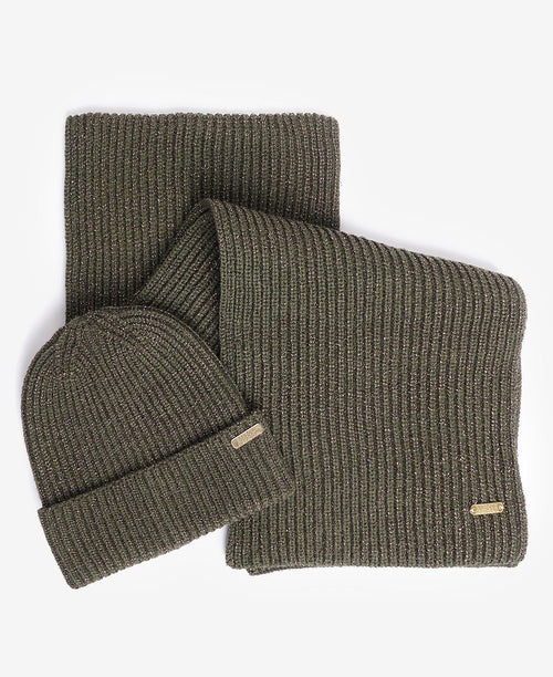 Barbour International cappello e sciarpa donna estoril beanie e scarf gift fw23