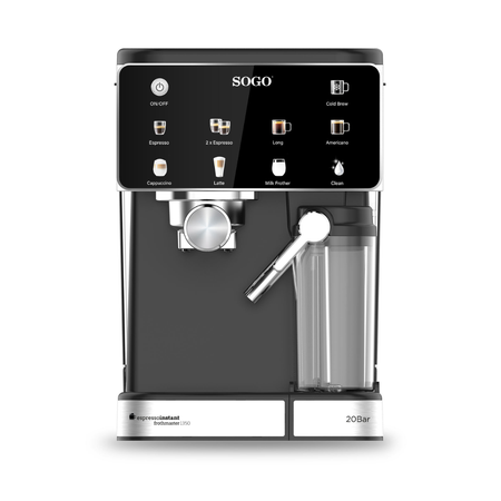 Macchina Caffè Espresso 4in1 20 Bar 1350W Capsule Cialde Polvere con Cappuccinatore Automatico 0,5L e Pannello Touch