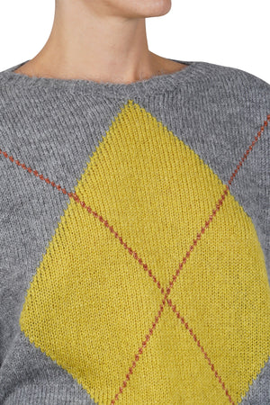 LA FEMME BLANCHE La Femme Blanche - Maglia - 461454 - Grigio/Giallo da donna